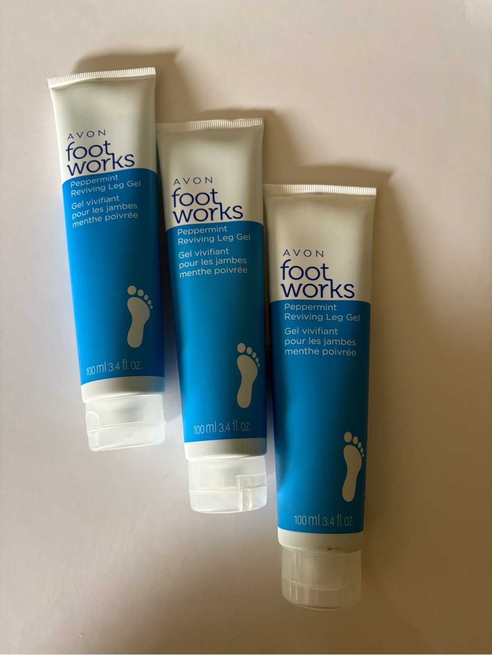 Avon Foot Works Peppermint Reviving Leg Gel - Lot of 3